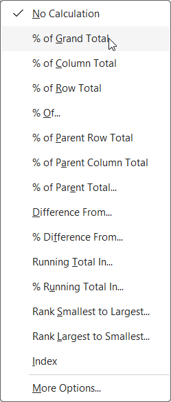 Multiple calculations (Sum, Average, Max, Min)