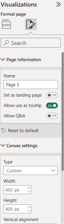 Tooltip size set